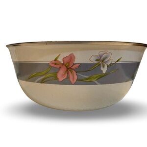 Sango White Enamel Cookware Nesting Bowls with Logo